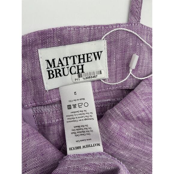 Matthew Bruch 'Kimmie' Purple Linen Cutout Mini Dress Size 2 - Picture 4 of 4